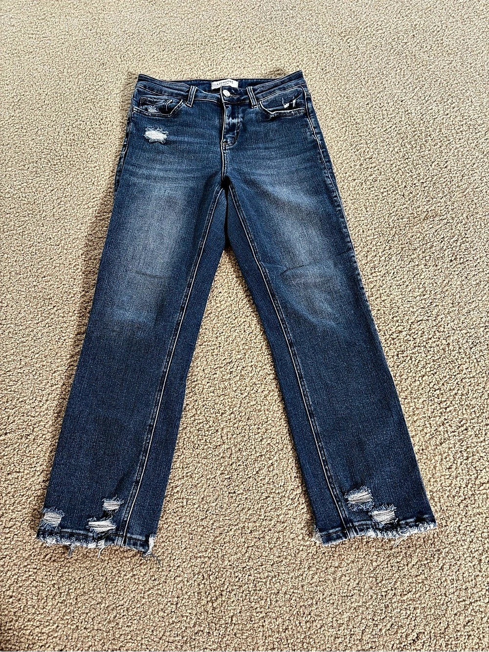 Lovervet by Vervet Distressed Flare Jeans in Blue Waist 27/5